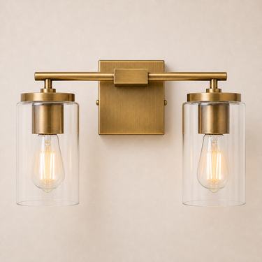 MERIDIAN Bathroom Vanity Light - 2-Light — Splash-Safe Bathroom Mirror Lighting