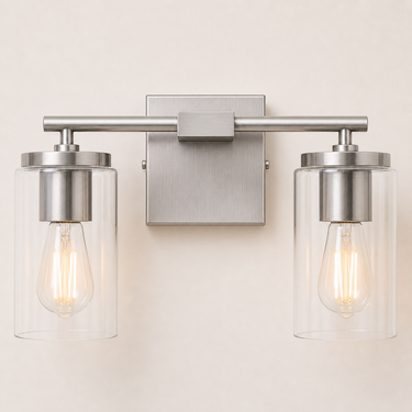 MERIDIAN Bathroom Vanity Light - 2-Light — Splash-Safe Bathroom Mirror Lighting