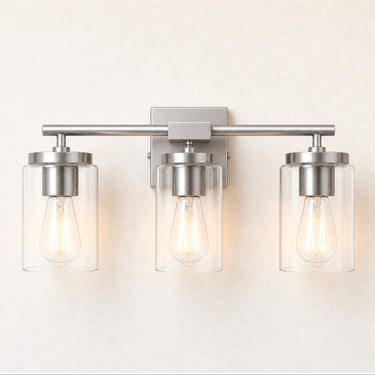 MERIDIAN Bathroom Vanity Light - 3-Light — Splash-Safe Bathroom Mirror Lighting - primary product image on warm neutral background