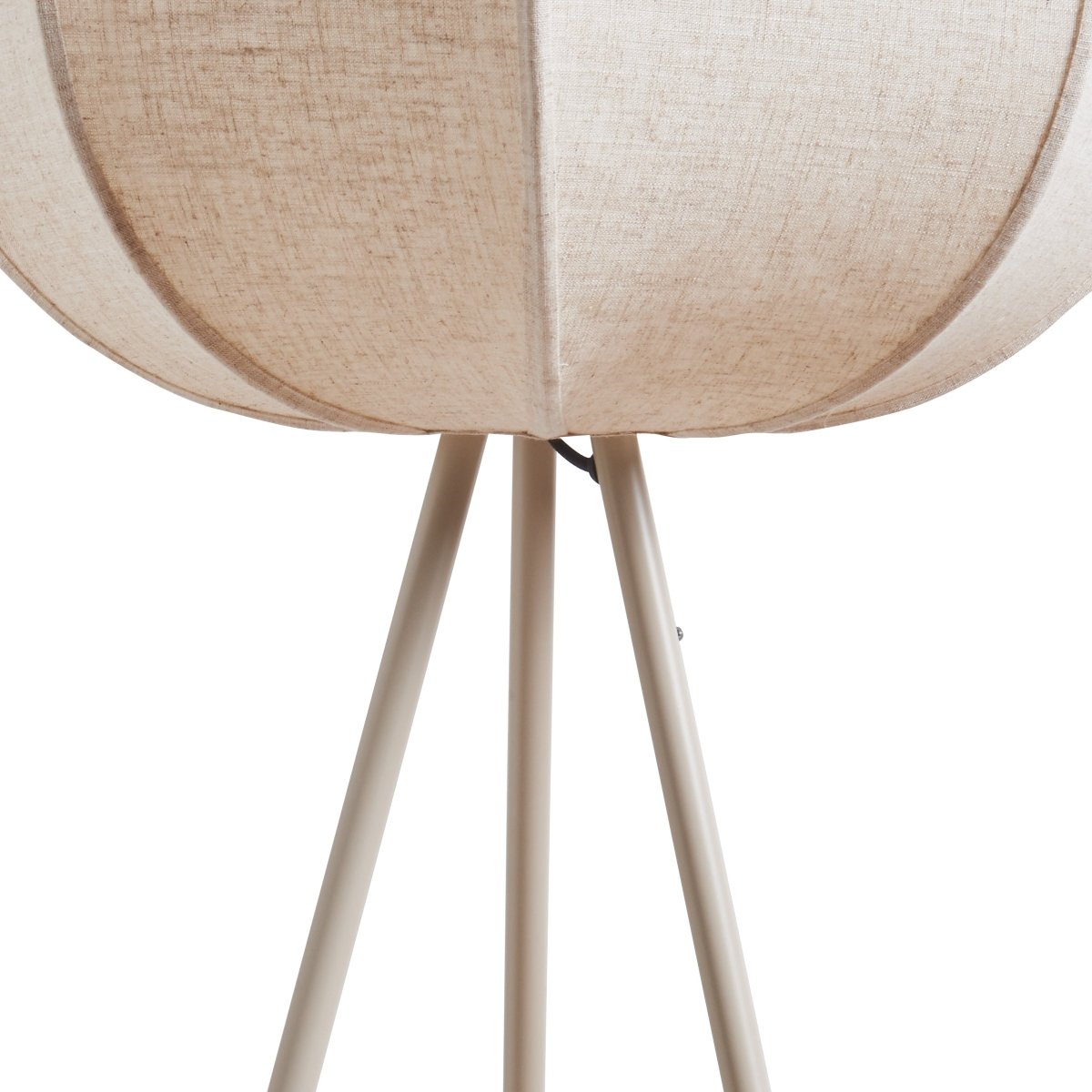 Close view of the Corey linen-blend shade and tripod legs