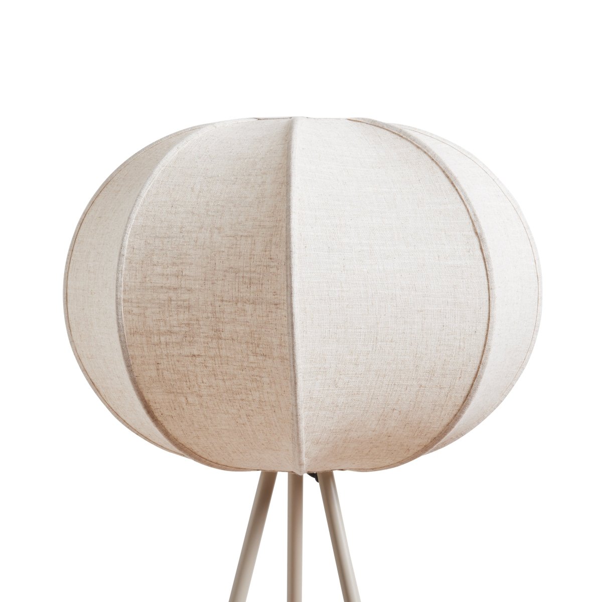 Unlit Corey round linen-blend shade, close view