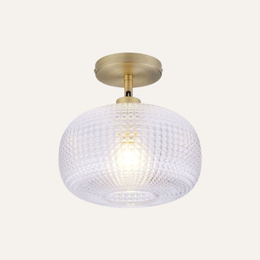 Evelyn Glass Semi-Flush Mount ceiling light in matte finish with oval glass shade – Archiology