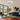 Komorebi white paper flush mount ceiling light in a Palm Springs living room during the day