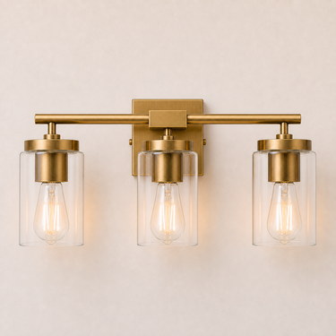 MERIDIAN Bathroom Vanity Light - 3-Light — Splash-Safe Bathroom Mirror Lighting