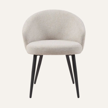 Sereni Dining Chair Set of 2 - wide cushioned seat, low-back, White - Archiology