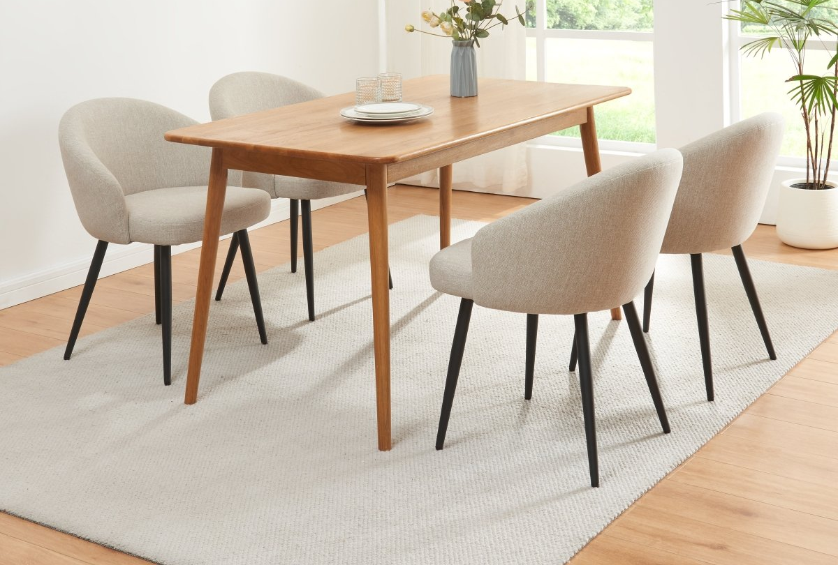 Four Sand Sereni chairs at a rectangular dining table
