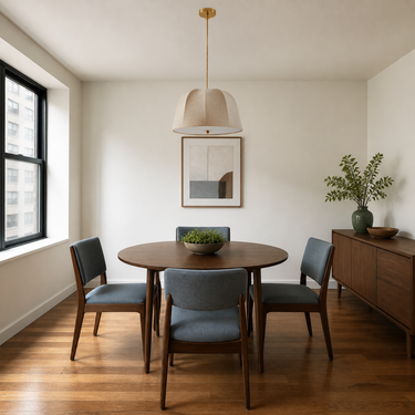 Verona Linen Pendant Light in Brass