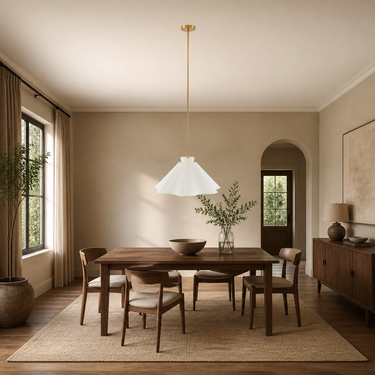 Neroli Chiffon Pendant Light in Brass
