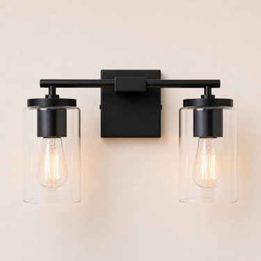 MERIDIAN Bathroom Vanity Light - 2-Light — Splash-Safe Bathroom Mirror Lighting