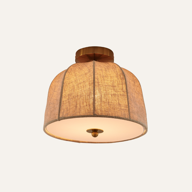 Verona Linen Flush Mount in Brass