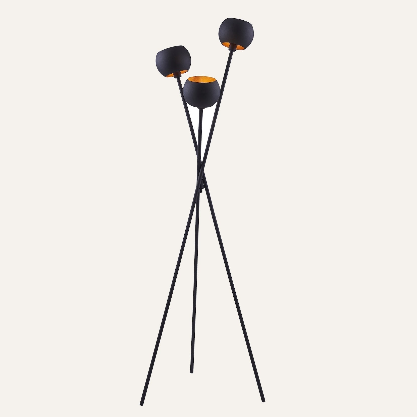 Tri Modern Black Tripod Floor Lamp on Archiology warm neutral background