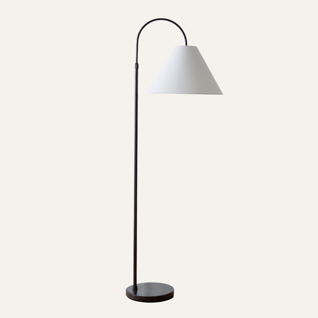 Arcadia Bronze Floor Lamp on Archiology warm neutral background