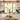 Byron Kitchen Pendant illuminated — warm dappled glow through beige linen weave, 17.71" globe shade