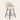 Sebastian beige swivel counter stool angled view with upholstered seat and black metal legs