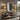 Lignis Table Lamp (black) on a dining room credenza adding rustic-modern sophistication