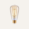Stylat E26 ST64 LED Filament Bulb Set of 6 — vintage Edison teardrop shape, clear glass, 2700K warm white
