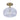 Close-up of Evelyn Semi-Flush Mount oval glass globe and matte steel canopy – Archiology
