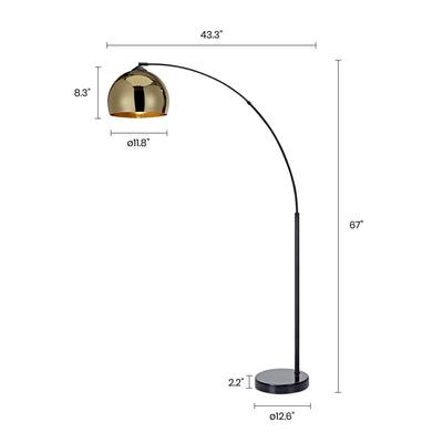 HANA Arc Brass Floor Lamp - Archiology