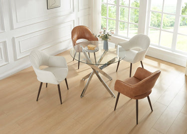 Raz Dining Chair (Set of 2) front view - tapered frame, cushioned seat, contemporary modern dining