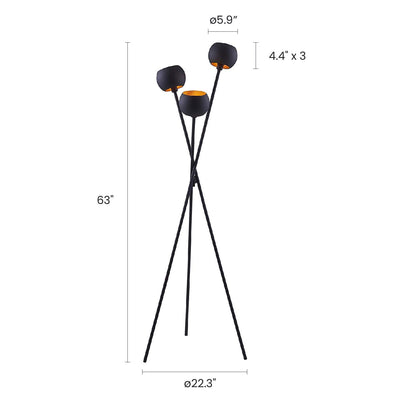 TRI Tripod Black Floor Lamp - Archiology